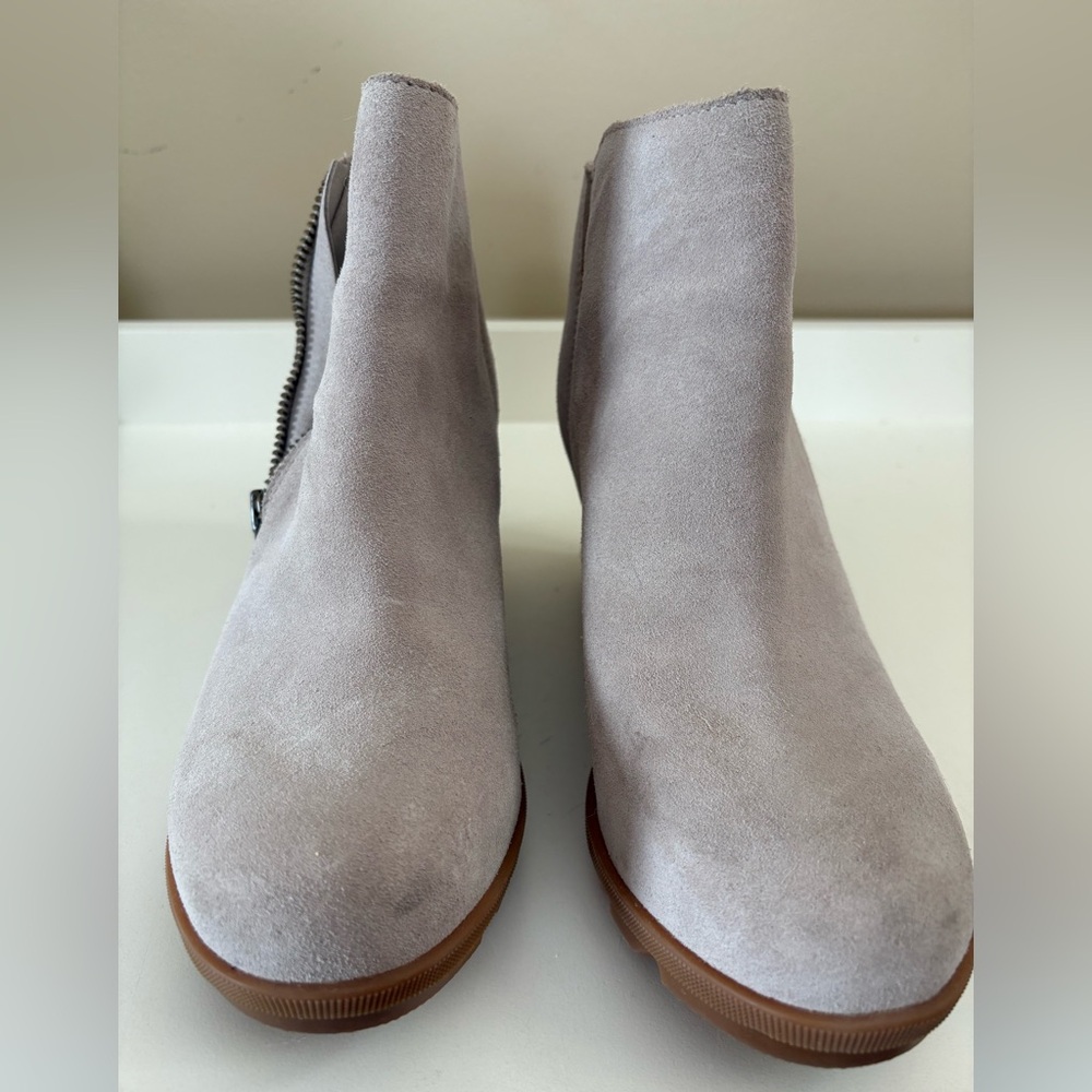 Women's Sorel Suede Wedge Ankle Boot in Light Taupe - Picture 2 of 5